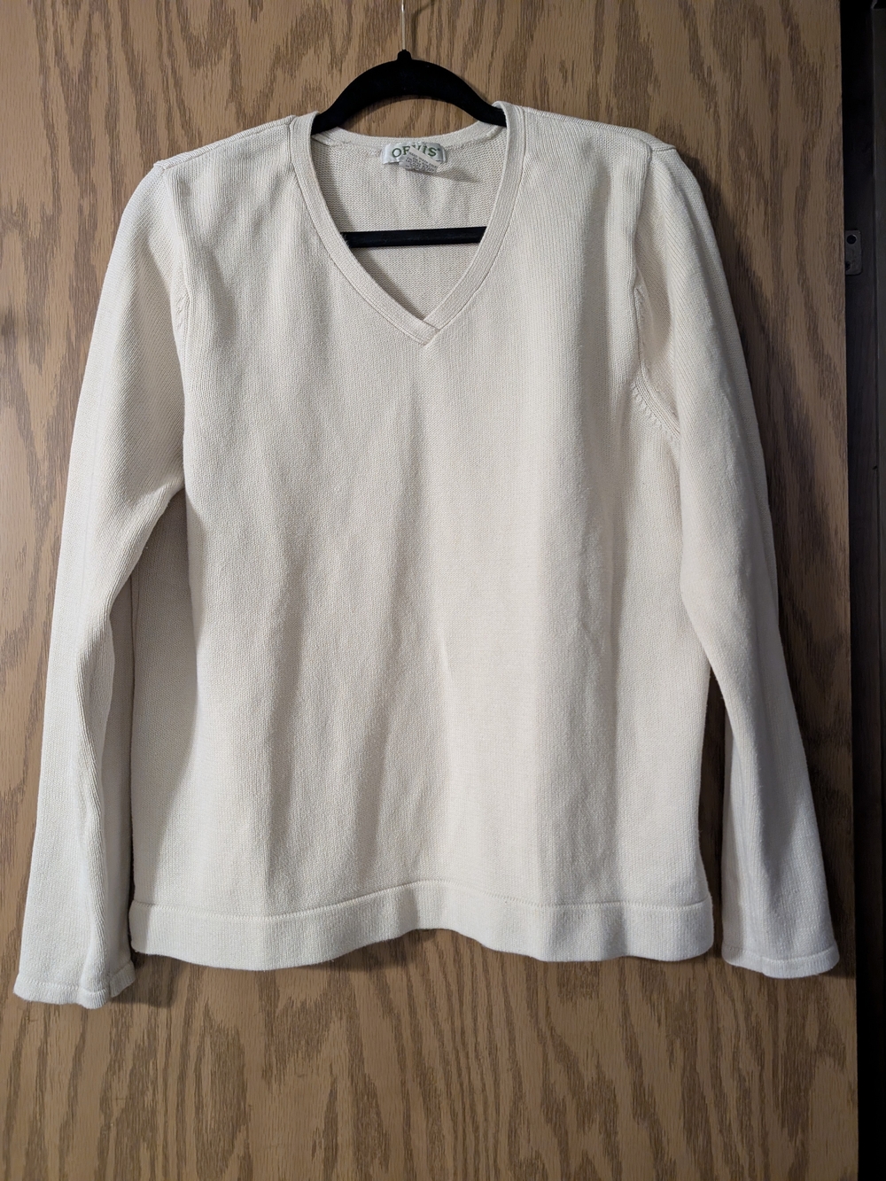 Orvis Cream V-Neck Women's Sweater